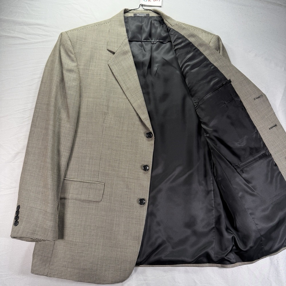 Gianfranco Ruffini Italy Blazer Mens 46R Three Button Pure Wool Houndstooth NWT